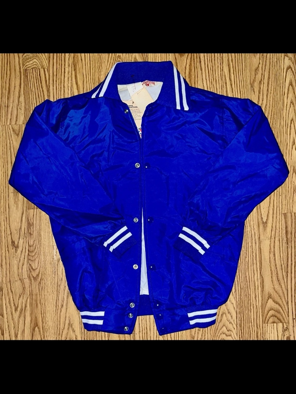 Windless Flapjacket Vintage 1970’s Blue Striped Button Youth Large NWT